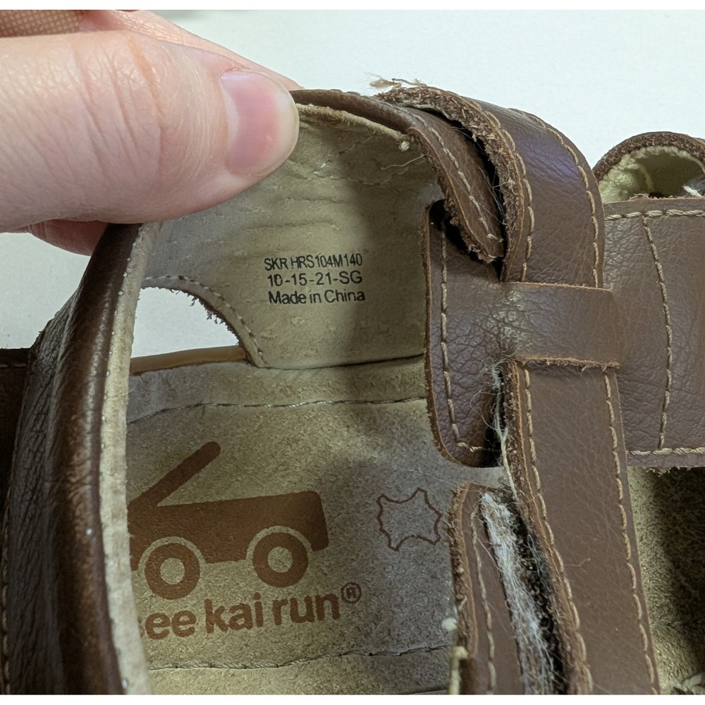 See Kai Run Jude IV Brown Fisherman Sandals Leather Flexible Toddler Size 12 - Picture 8 of 11